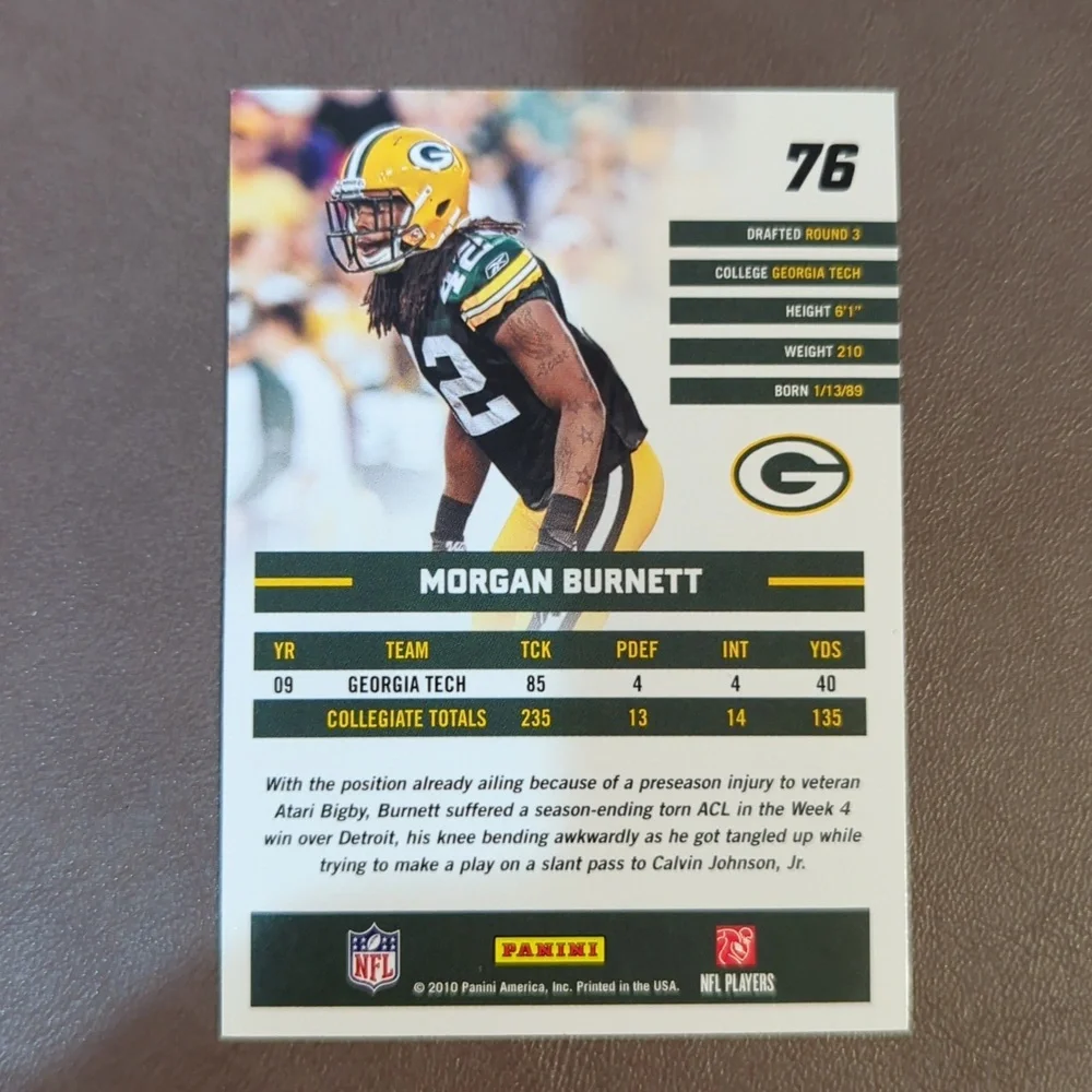 Lot of 3 Morgan Burnett rookie autograph insert Green Bay Packers Topps #42